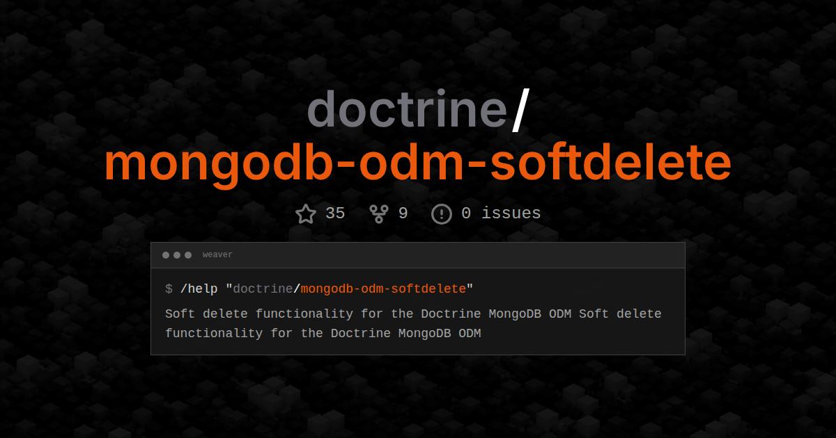 doctrine/mongodb-odm-softdelete