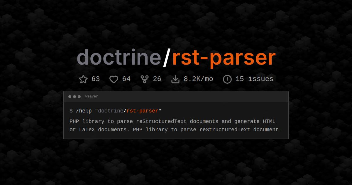 doctrine/rst-parser