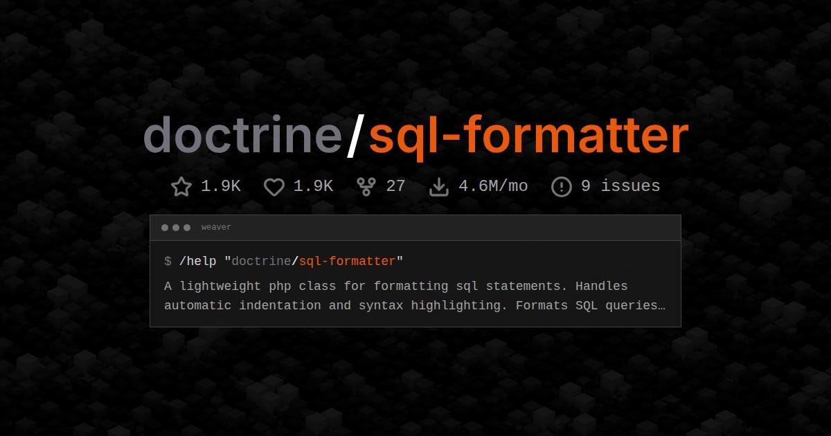 doctrine/sql-formatter