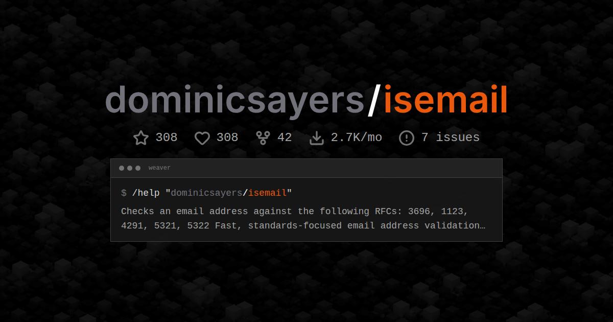 dominicsayers/isemail