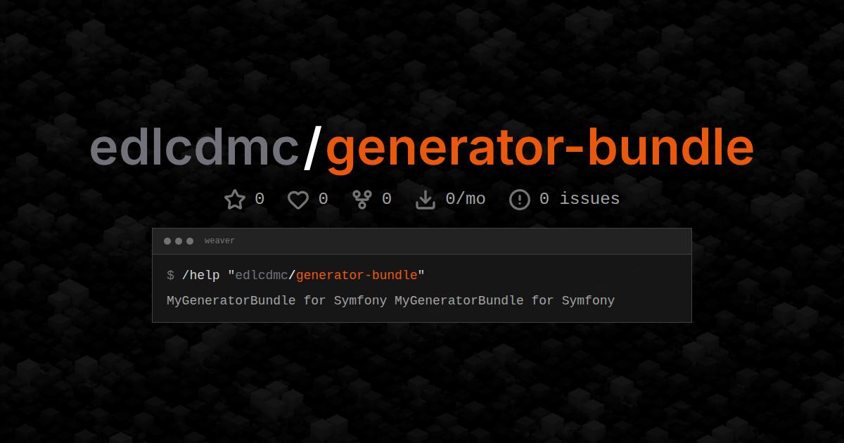 edlcdmc/generator-bundle