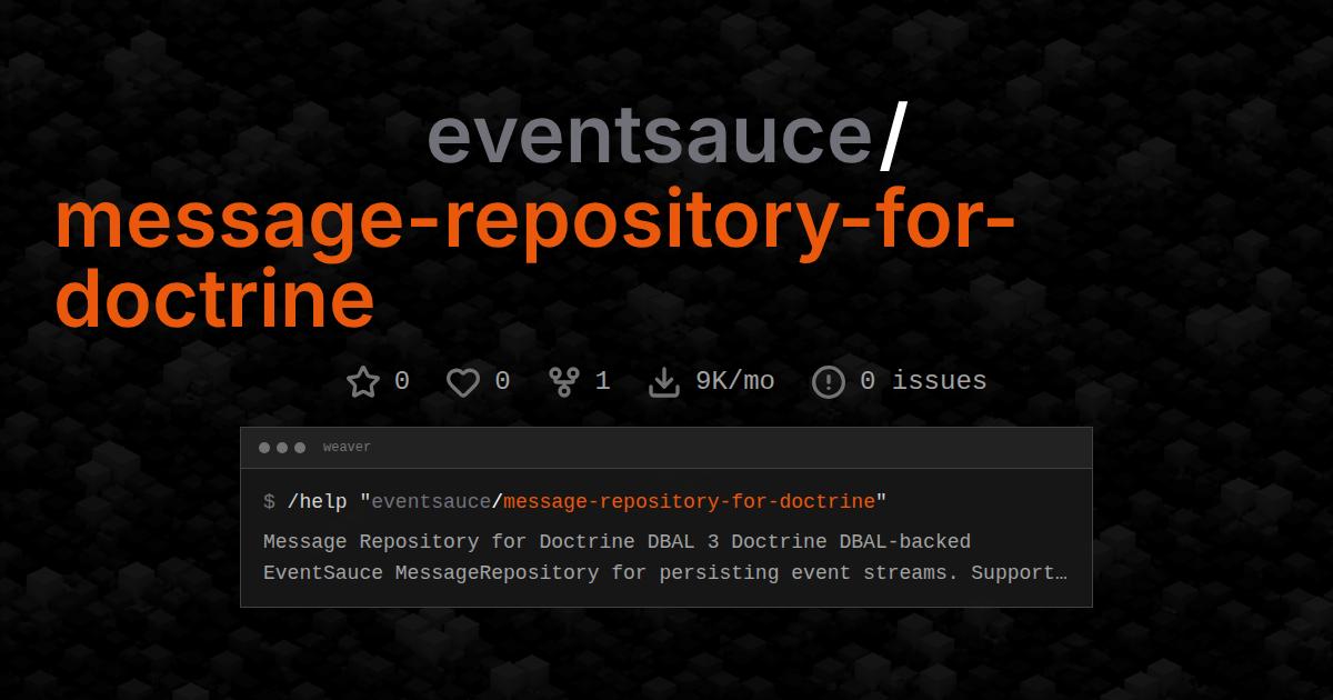 eventsauce/message-repository-for-doctrine
