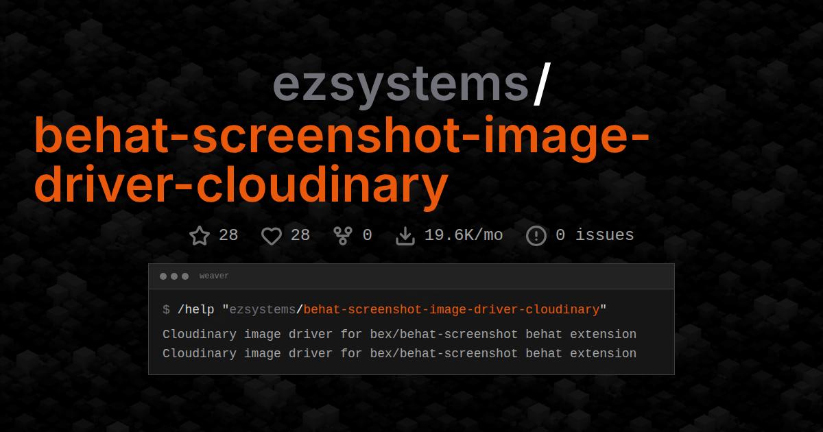 ezsystems/behat-screenshot-image-driver-cloudinary