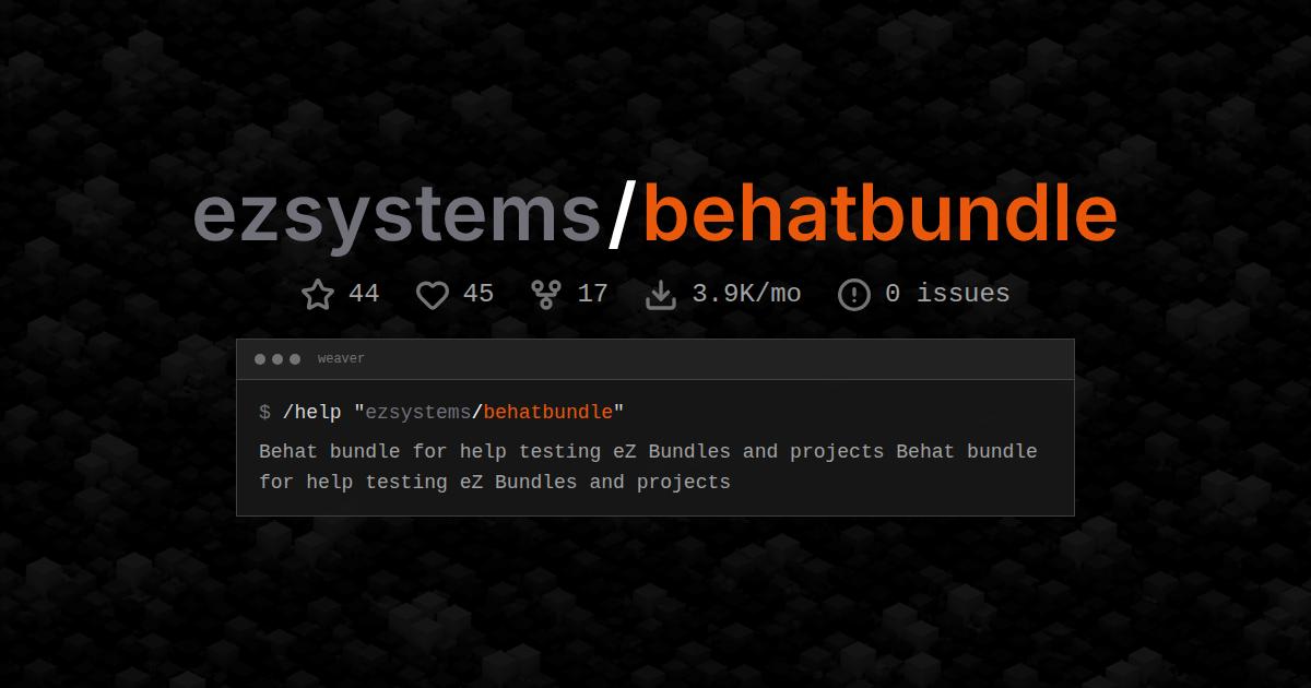 ezsystems/behatbundle