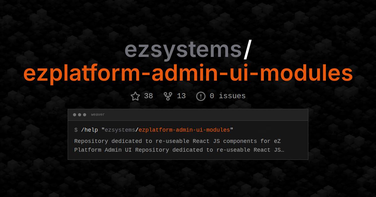 ezsystems/ezplatform-admin-ui-modules