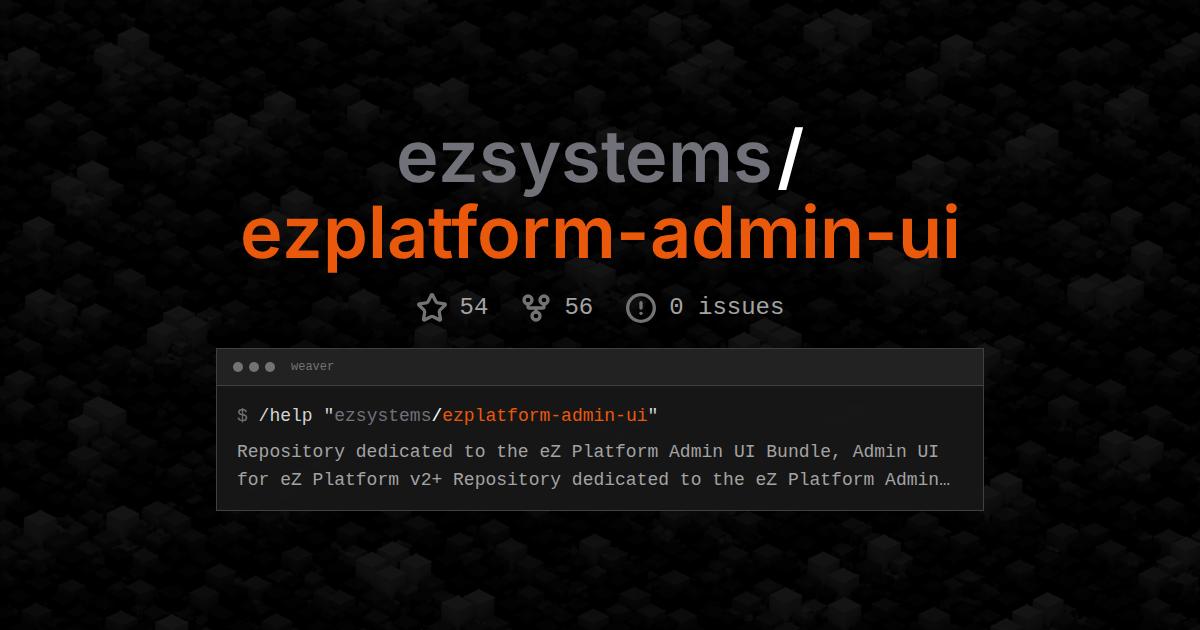 ezsystems/ezplatform-admin-ui