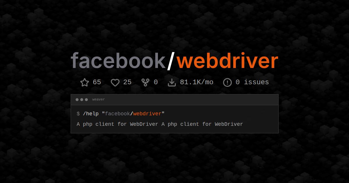 facebook/webdriver