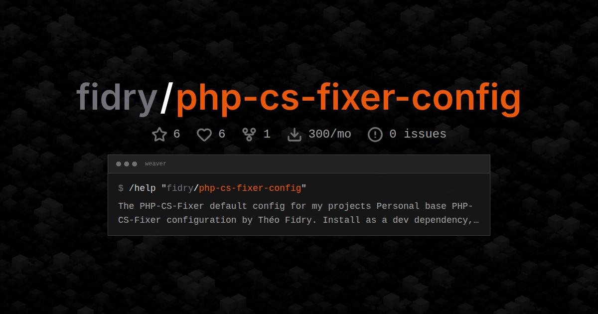fidry/php-cs-fixer-config