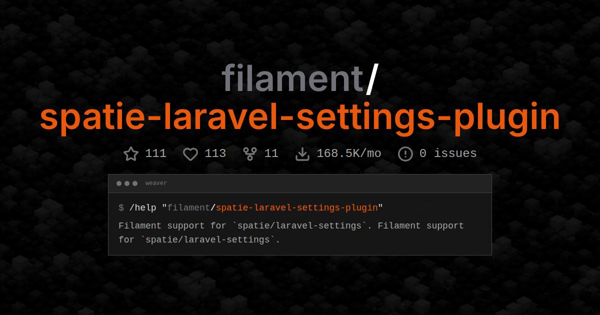 filament/spatie-laravel-settings-plugin