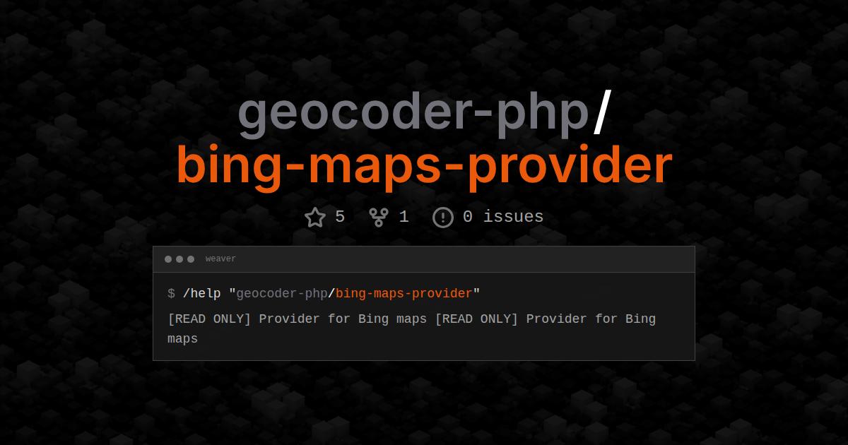geocoder-php/bing-maps-provider