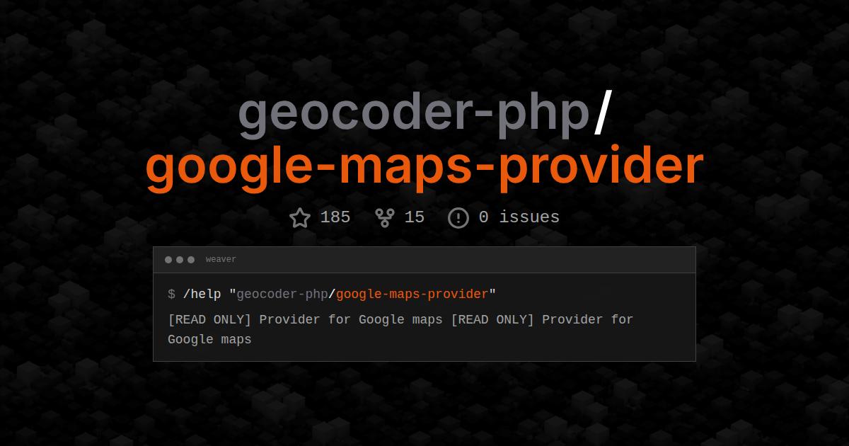 geocoder-php/google-maps-provider
