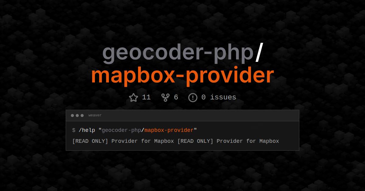 geocoder-php/mapbox-provider