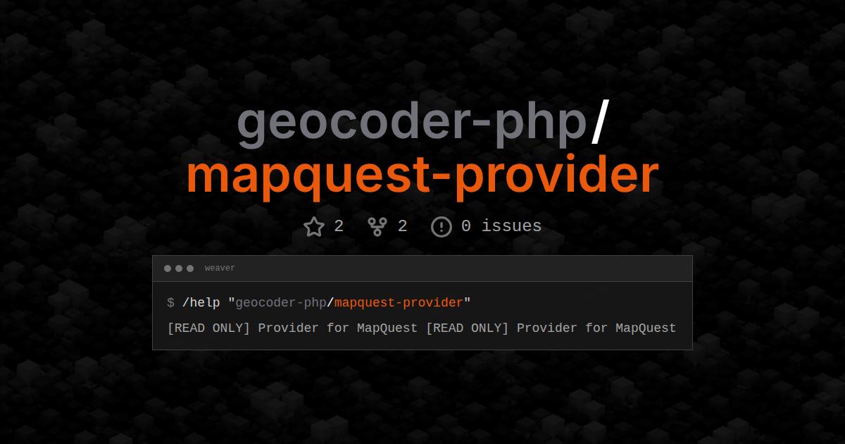 geocoder-php/mapquest-provider