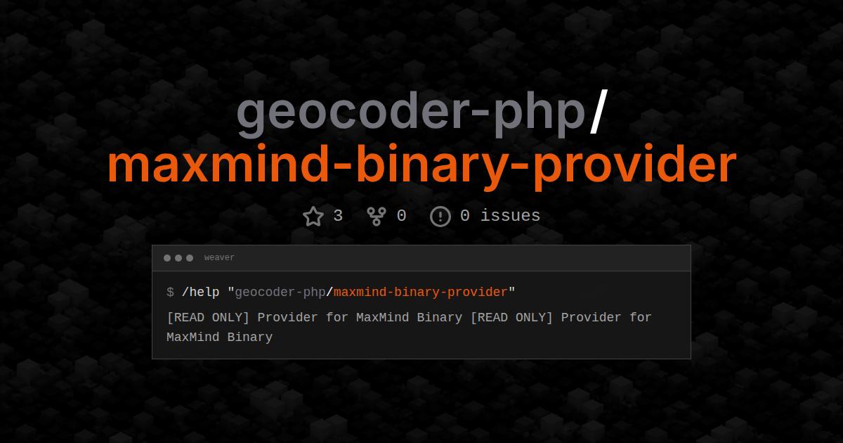 geocoder-php/maxmind-binary-provider