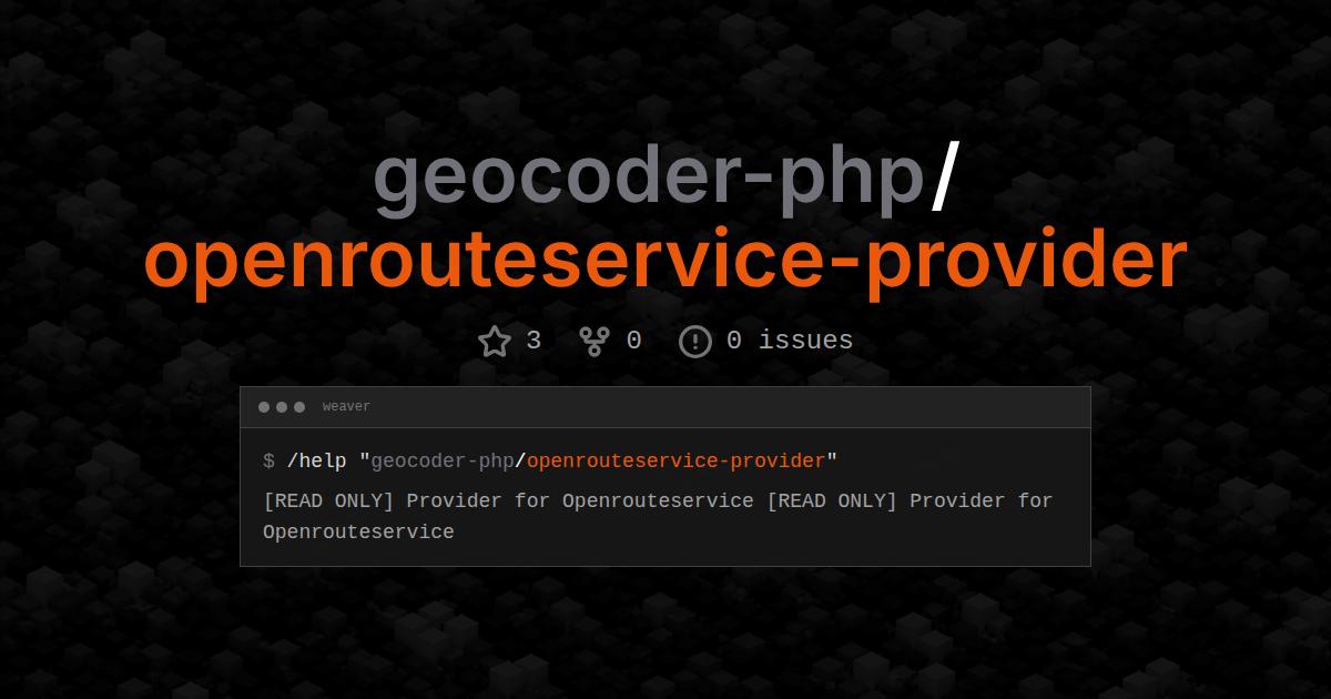 geocoder-php/openrouteservice-provider