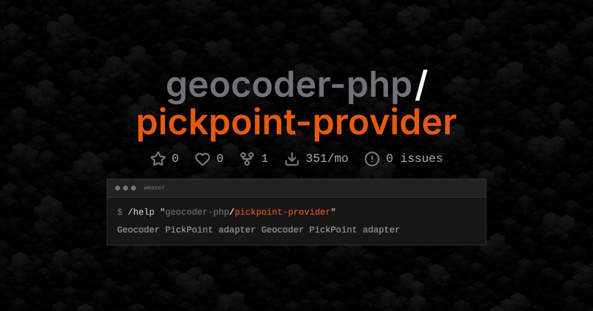 geocoder-php/pickpoint-provider