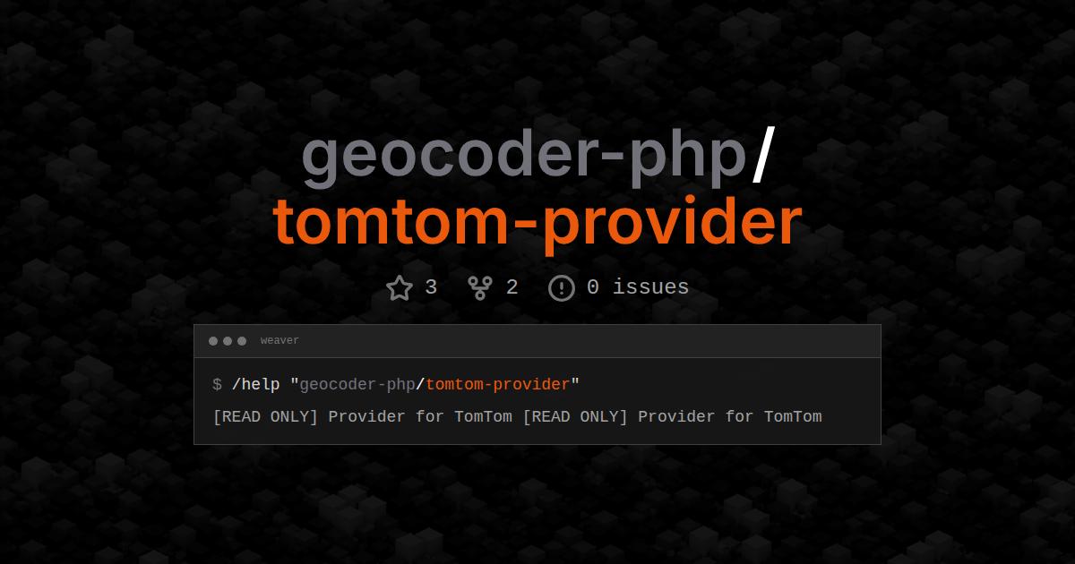 geocoder-php/tomtom-provider