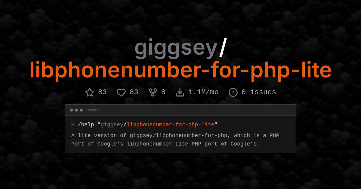 giggsey/libphonenumber-for-php-lite