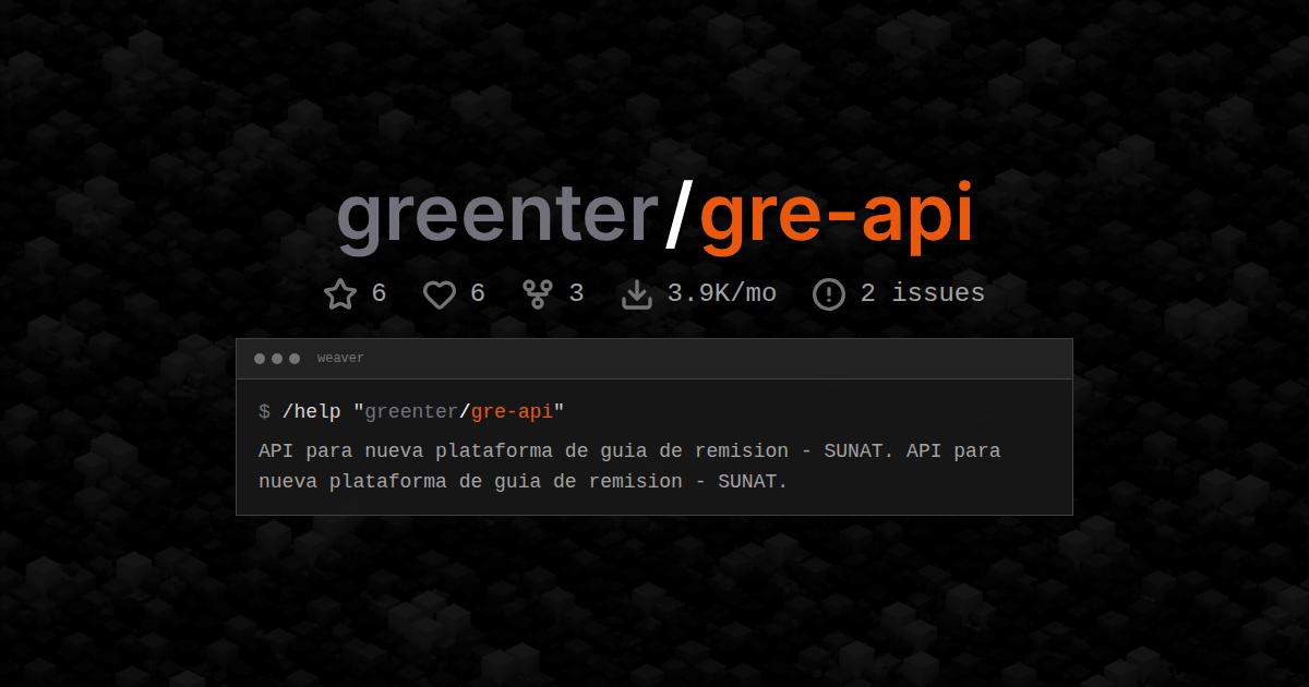 greenter/gre-api