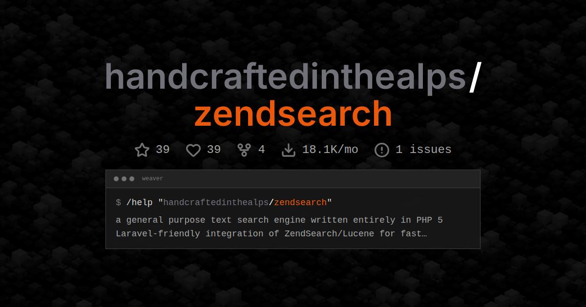 handcraftedinthealps/zendsearch