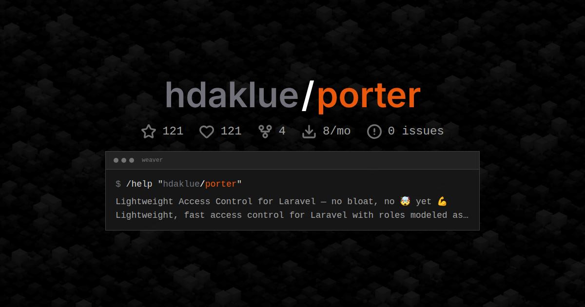hdaklue/porter