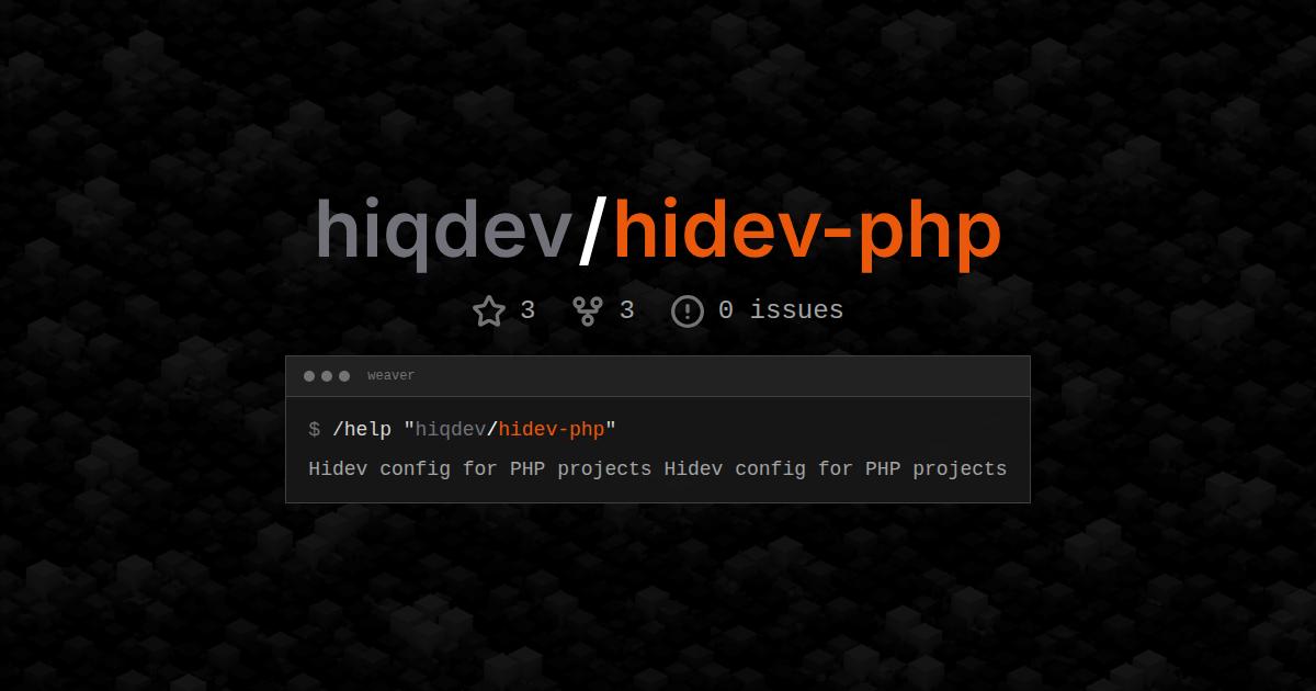hiqdev/hidev-php