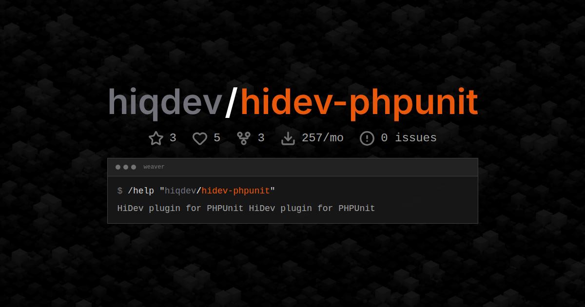 hiqdev/hidev-phpunit