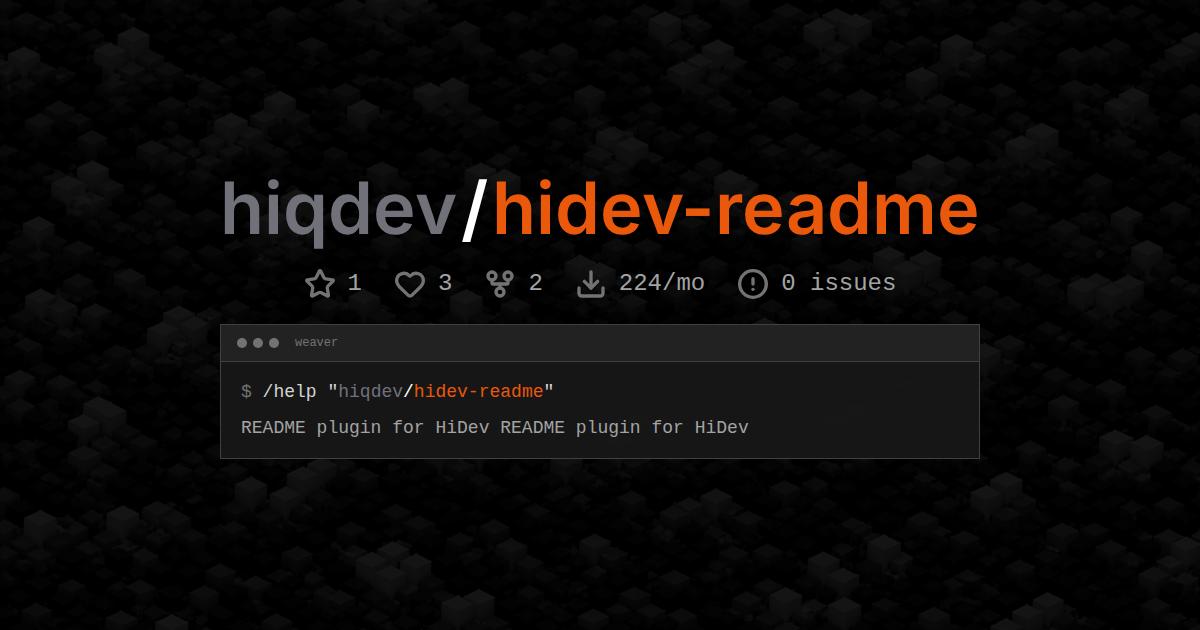 hiqdev/hidev-readme
