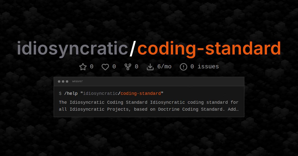 idiosyncratic/coding-standard