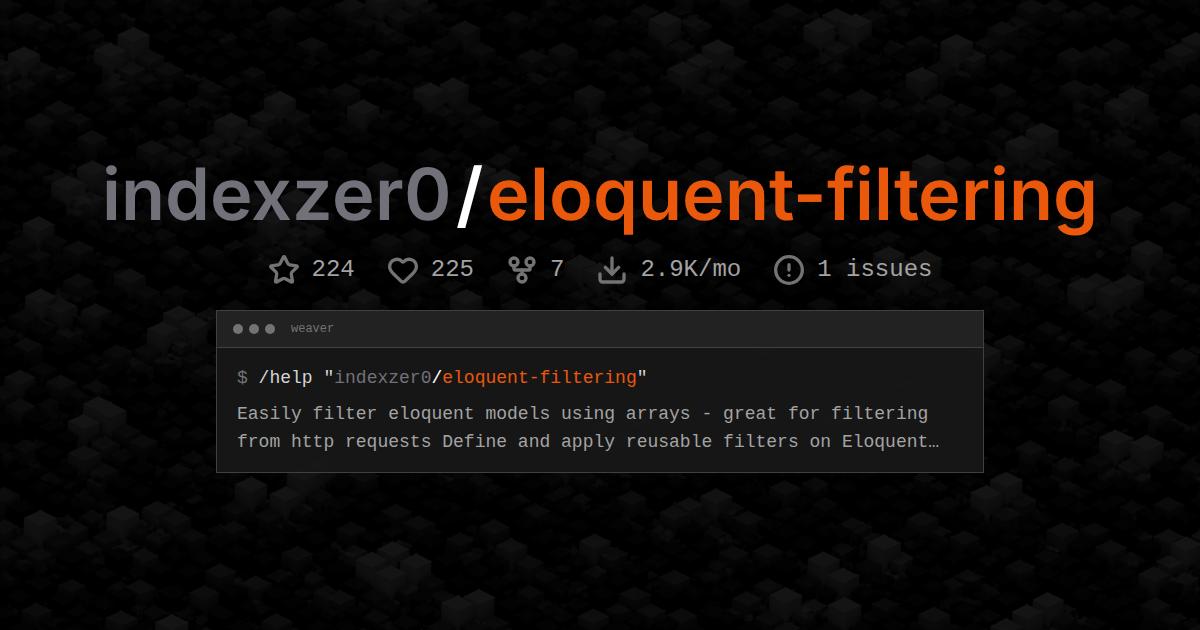 indexzer0/eloquent-filtering