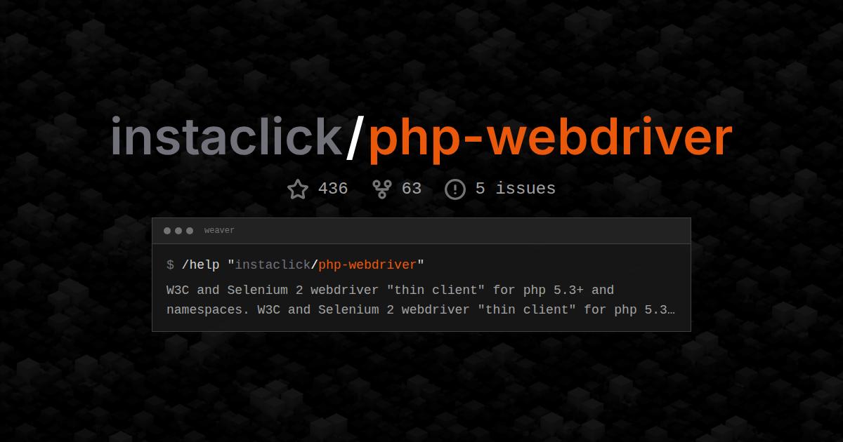instaclick/php-webdriver