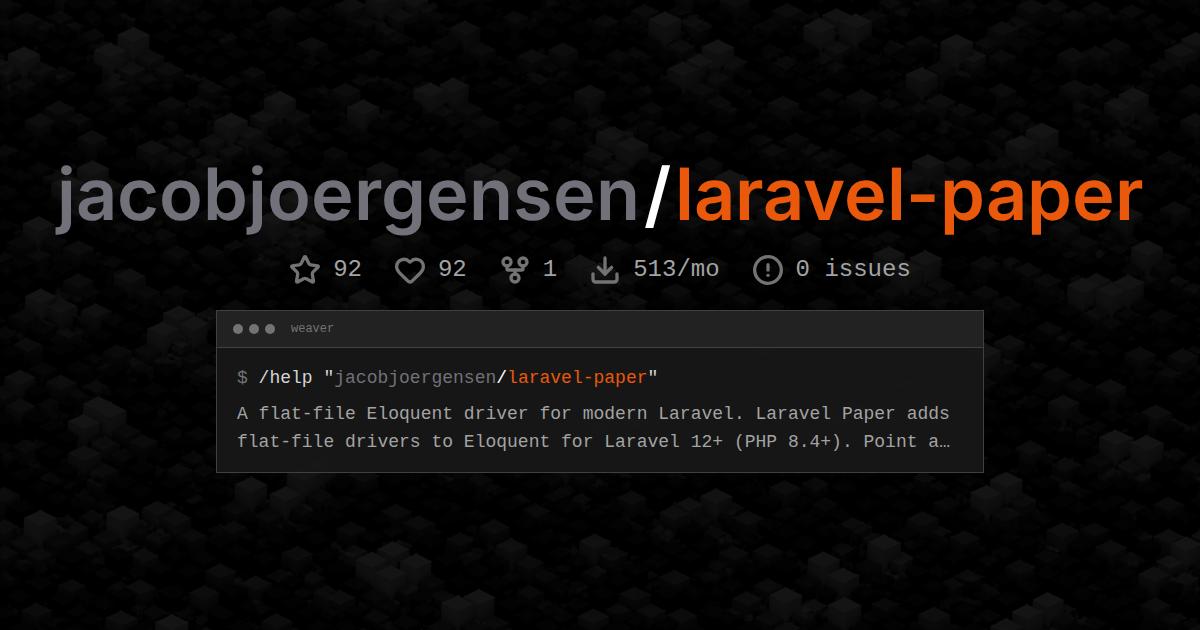 jacobjoergensen/laravel-paper