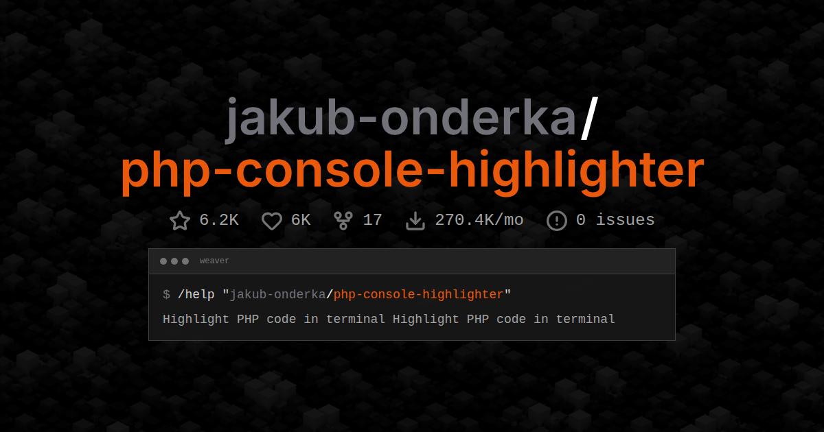 jakub-onderka/php-console-highlighter