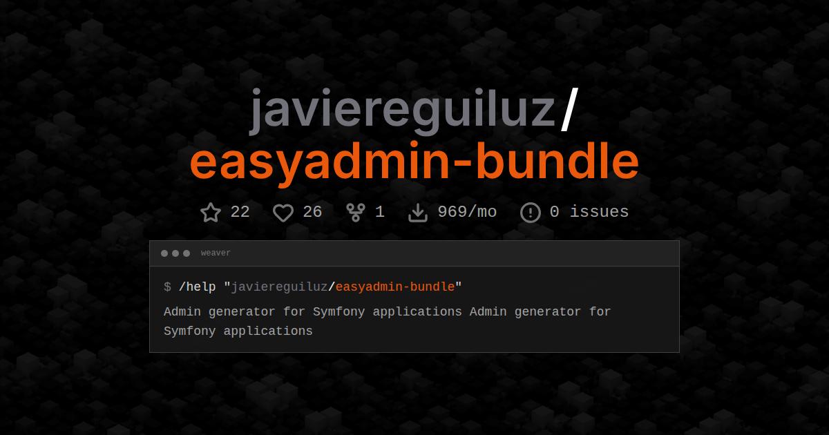 javiereguiluz/easyadmin-bundle