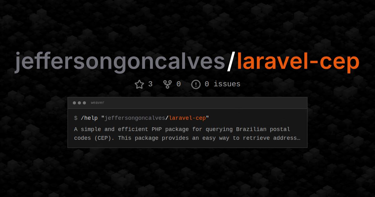 jeffersongoncalves/laravel-cep