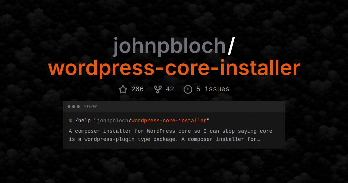 johnpbloch/wordpress-core-installer
