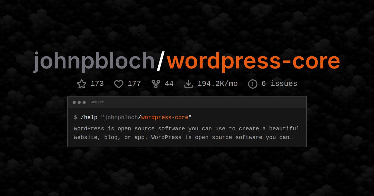johnpbloch/wordpress-core