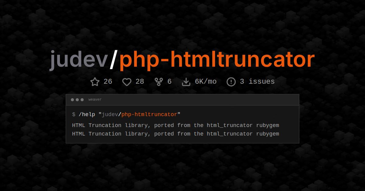 judev/php-htmltruncator