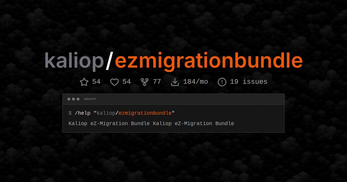 kaliop/ezmigrationbundle