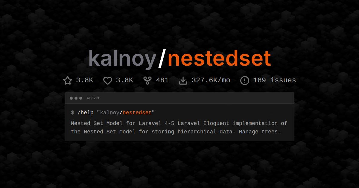 kalnoy/nestedset