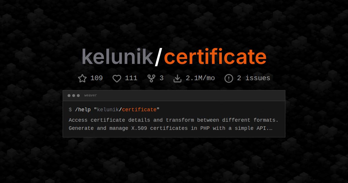 kelunik/certificate
