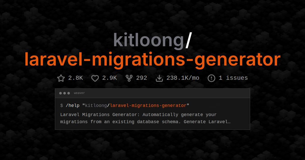 kitloong/laravel-migrations-generator