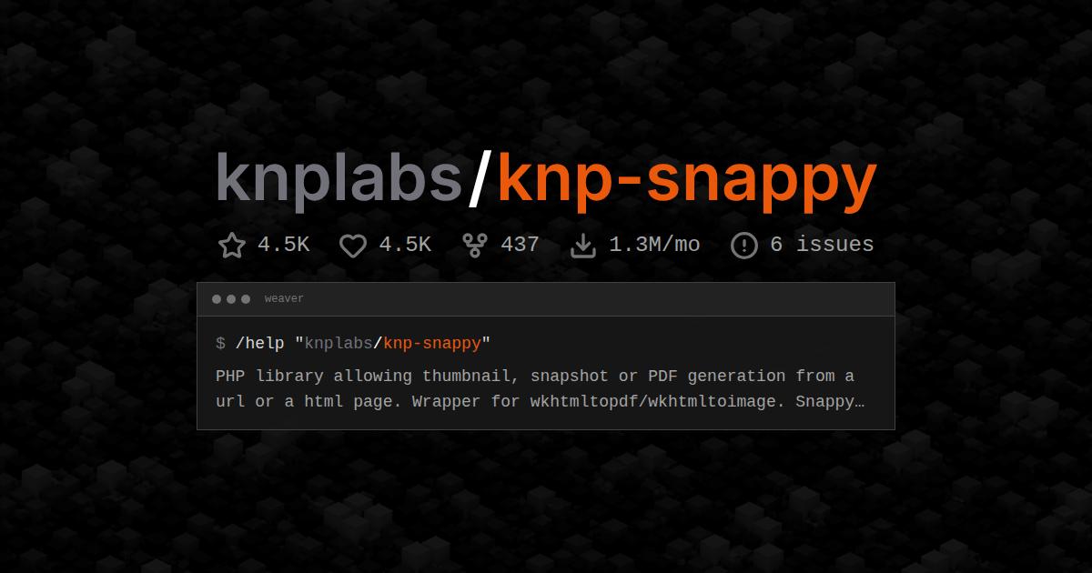 knplabs/knp-snappy