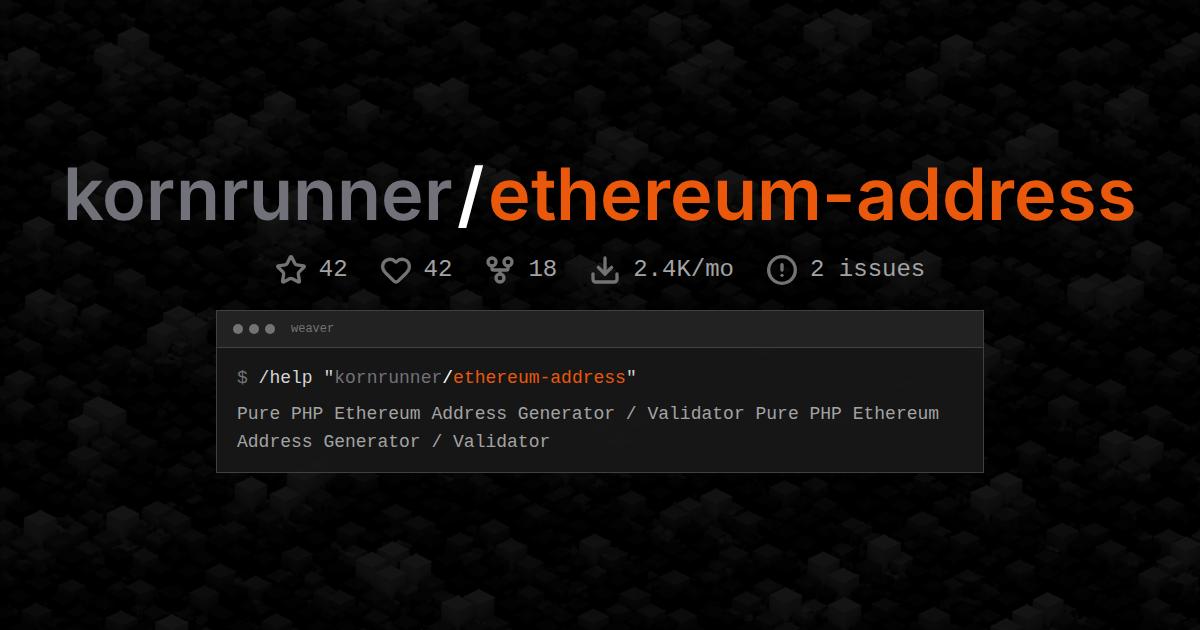 kornrunner/ethereum-address