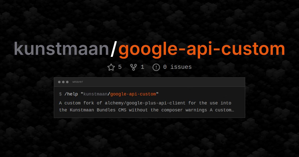 kunstmaan/google-api-custom