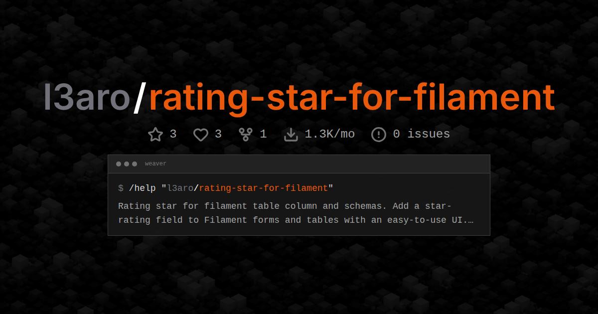 l3aro/rating-star-for-filament