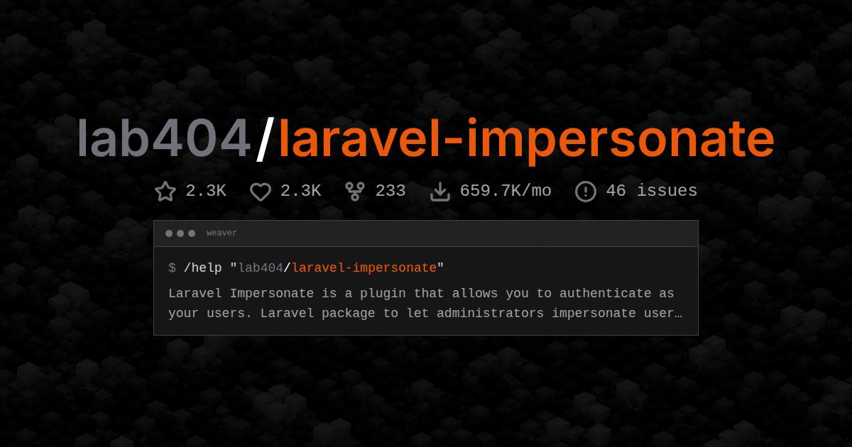 lab404/laravel-impersonate