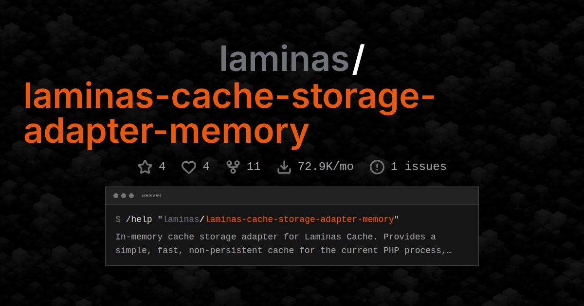 laminas/laminas-cache-storage-adapter-memory