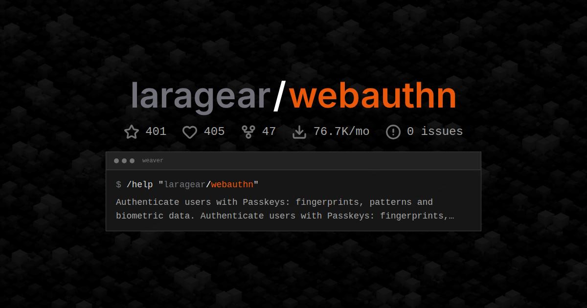 laragear/webauthn