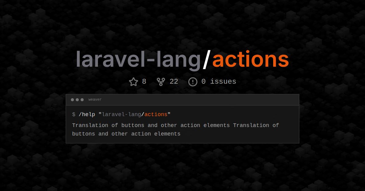 laravel-lang/actions